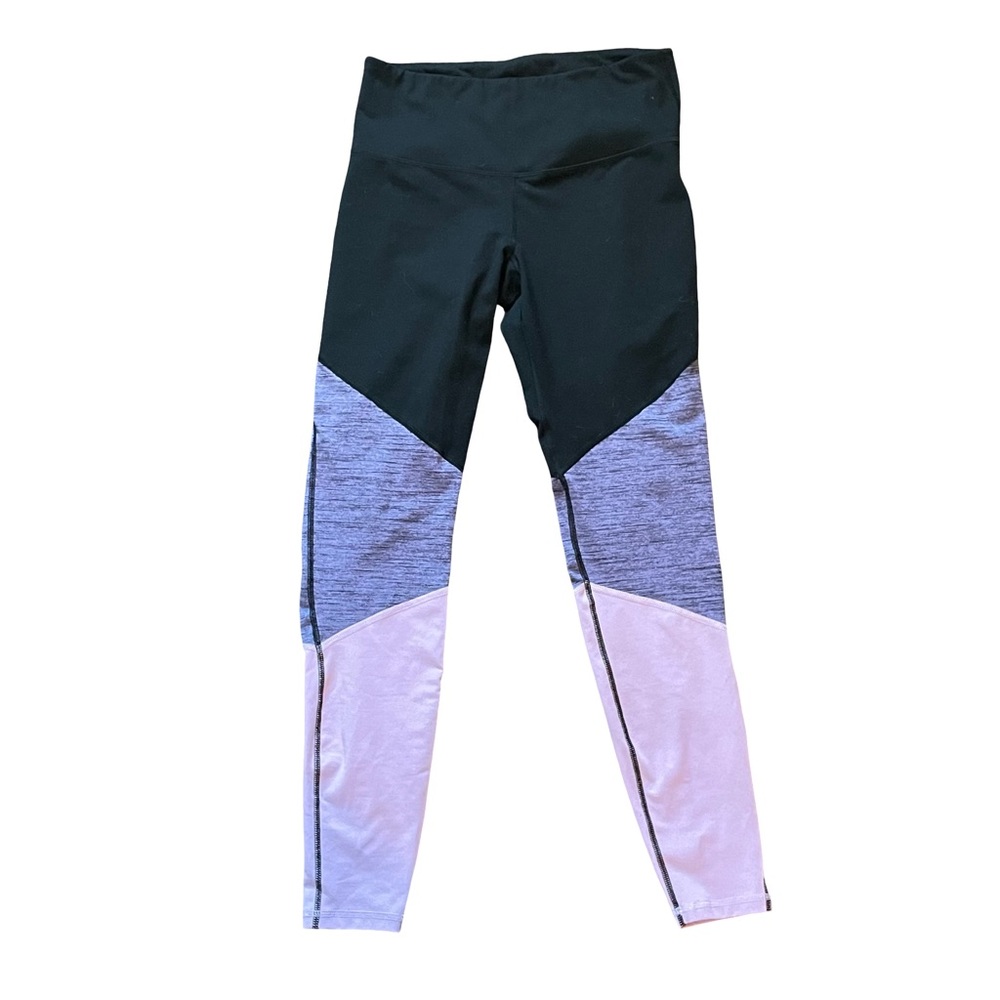 Old Navy Active Womens‎ Black Gray Purple  Go-Dry Fitted Ankle Leggings Size L